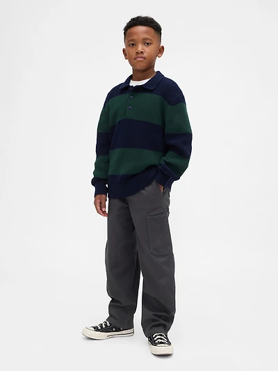 Kids Brushed Cargo Baggy Taper Pants
