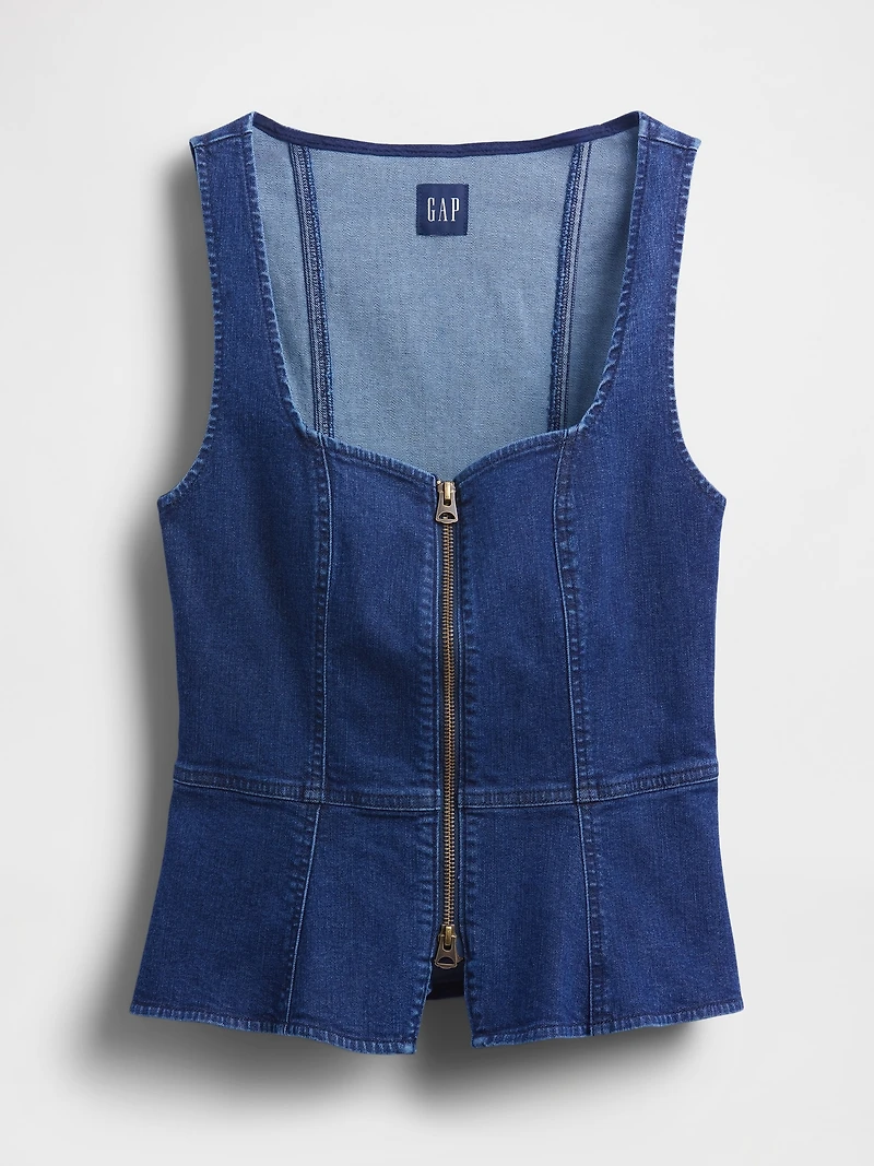 Denim Zip Vest
