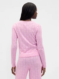 Lightweight CashSoft Pointelle Heart PJ Top