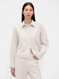 Linen-Cotton Oversized Shirt