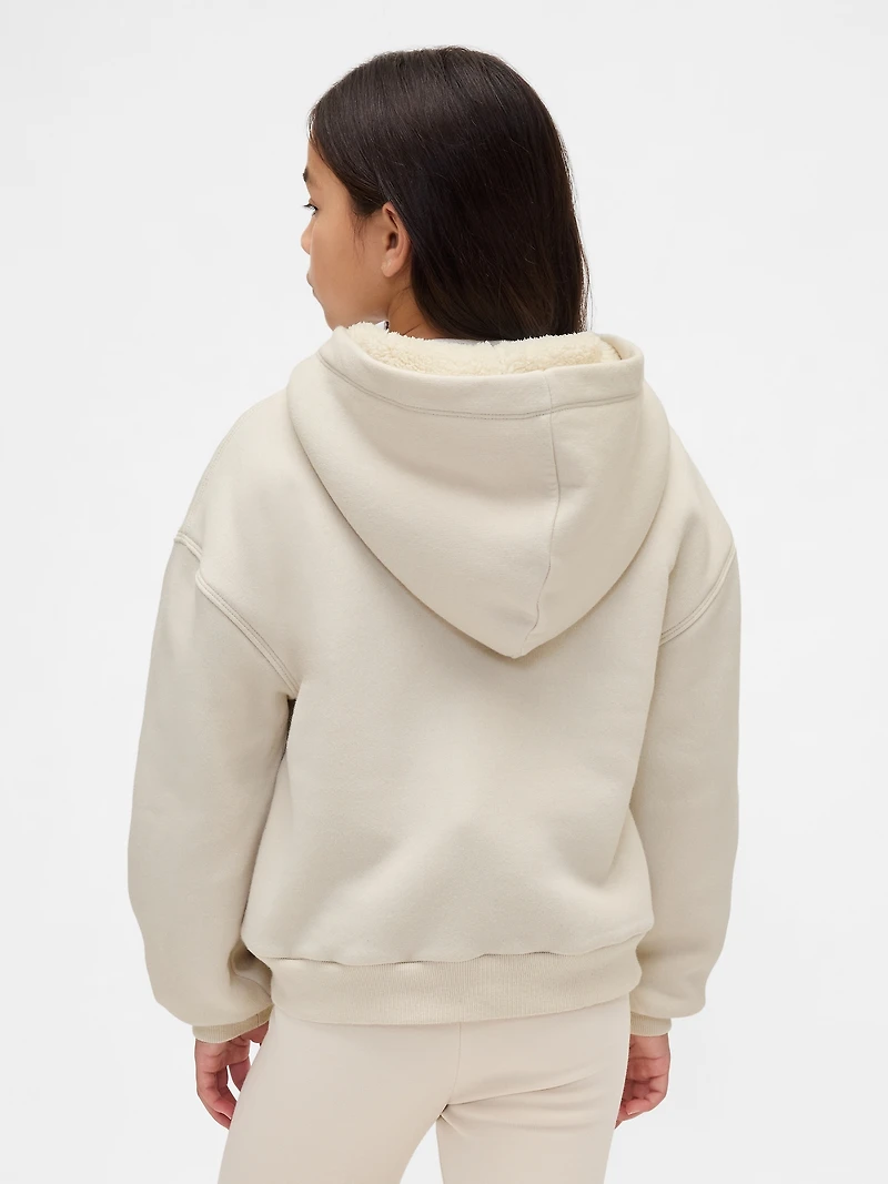 Kids Sherpa-Lined Graphic Logo Hoodie