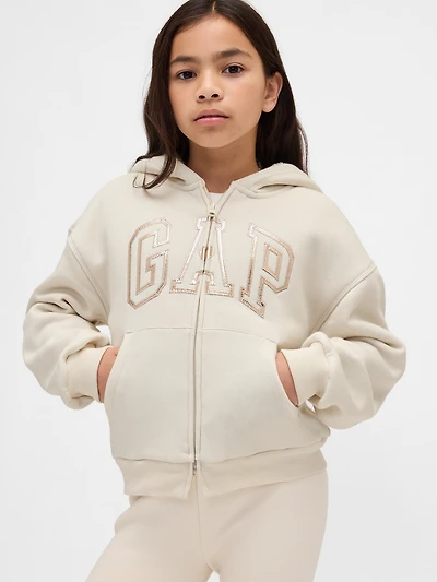 Kids Sherpa-Lined Graphic Logo Hoodie