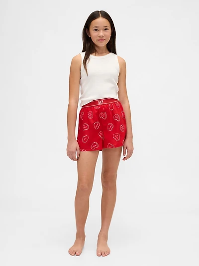 Kids Recycled Flannel PJ Boxer Shorts