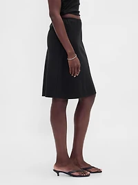 Linen-Blend Bias-Cut Skirt