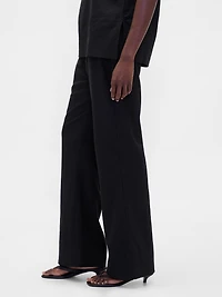 Low Rise Linen-Blend Flare Pants