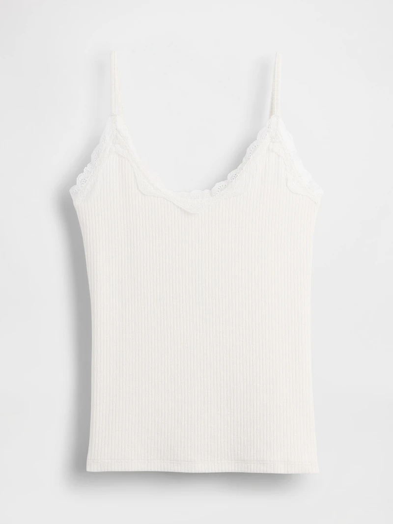 Lace-Trim Pointelle Cami