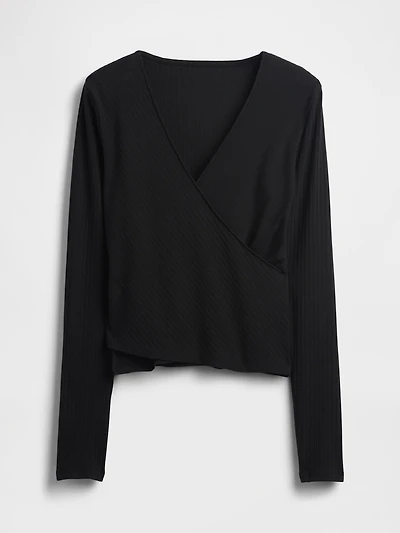 Modern Wide Rib Wrap V-Neck T-Shirt