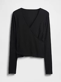 Modern Wide Rib Wrap V-Neck T-Shirt