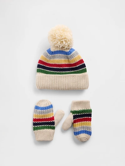 Baby & Toddler Pom Beanie Mittens Set