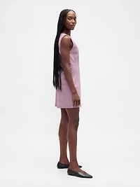 Denim V-Neck Mini Dress