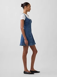 Denim Zip-Front Mini Dress