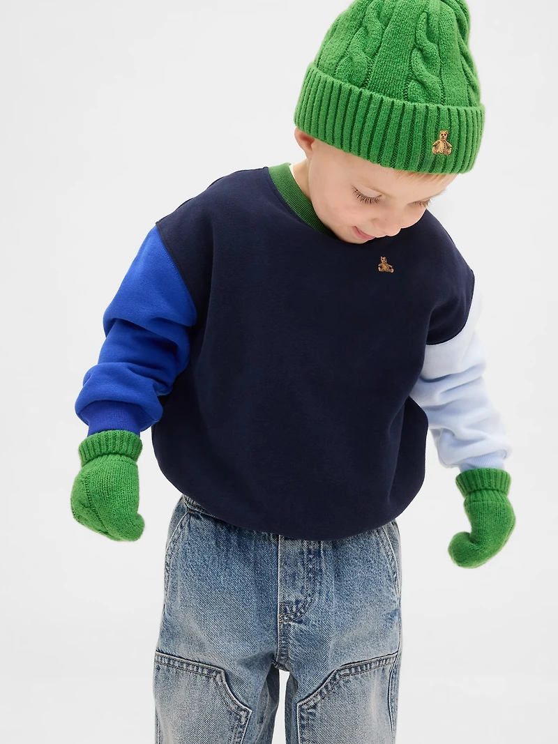 Ensemble bonnet et mitaines en tricot torsadé Effet cachemire pour Bébé et Tout-petit