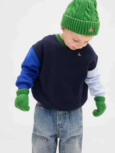 Ensemble bonnet et mitaines en tricot torsadé Effet cachemire pour Bébé et Tout-petit