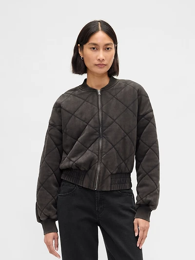 VintageSoft Quilted Bomber Jacket