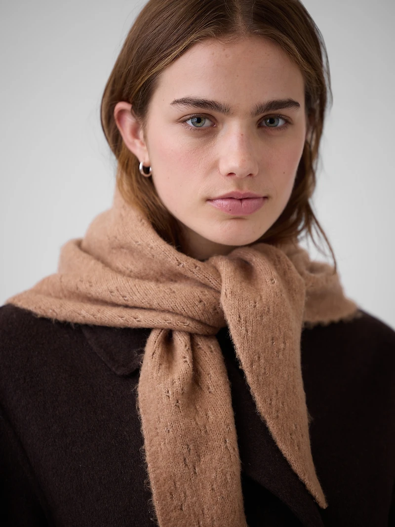 Pointelle Triangle Scarf