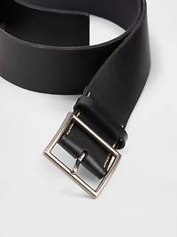 Leather Square-Buckle Belt