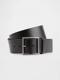 Leather Square-Buckle Belt