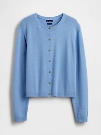 100% Cotton Relaxed Crop Cardigan Sweater