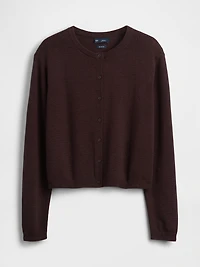 100% Cotton Relaxed Crop Cardigan Sweater