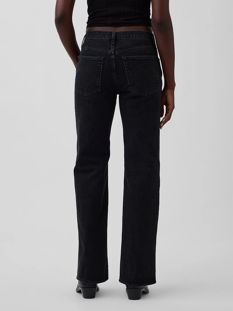 Mid Rise Relaxed Straight Jeans
