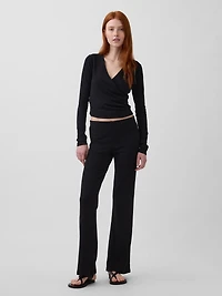 Modern Wide Rib Wrap V-Neck T-Shirt