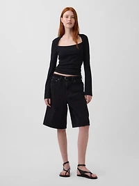 Modern Rib Envelope-Neck Top