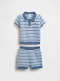 Baby Sweater Polo Shirt Outfit Set