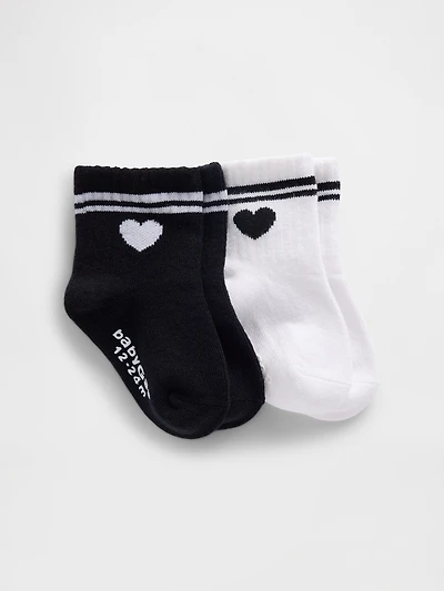 Chaussettes courtes de style universitaire à motif cœur pour Bébé et Tout-petit