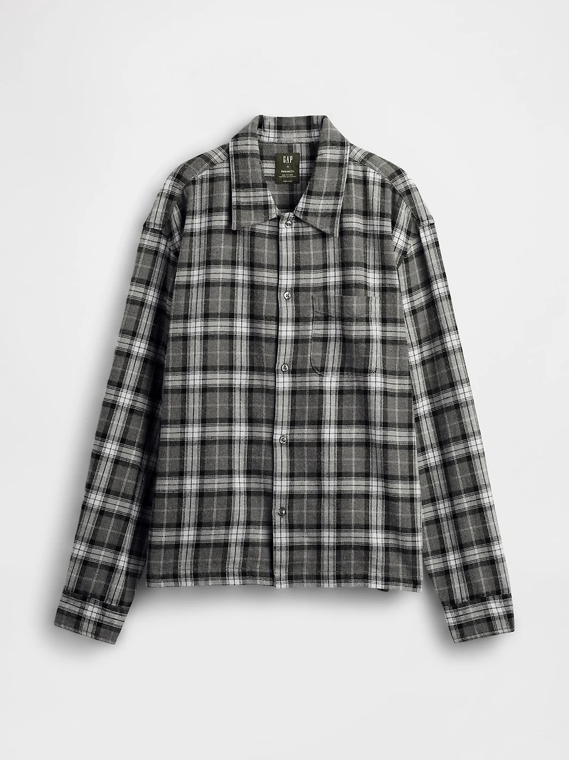 Organic Cotton Relaxed Flannel Shirt