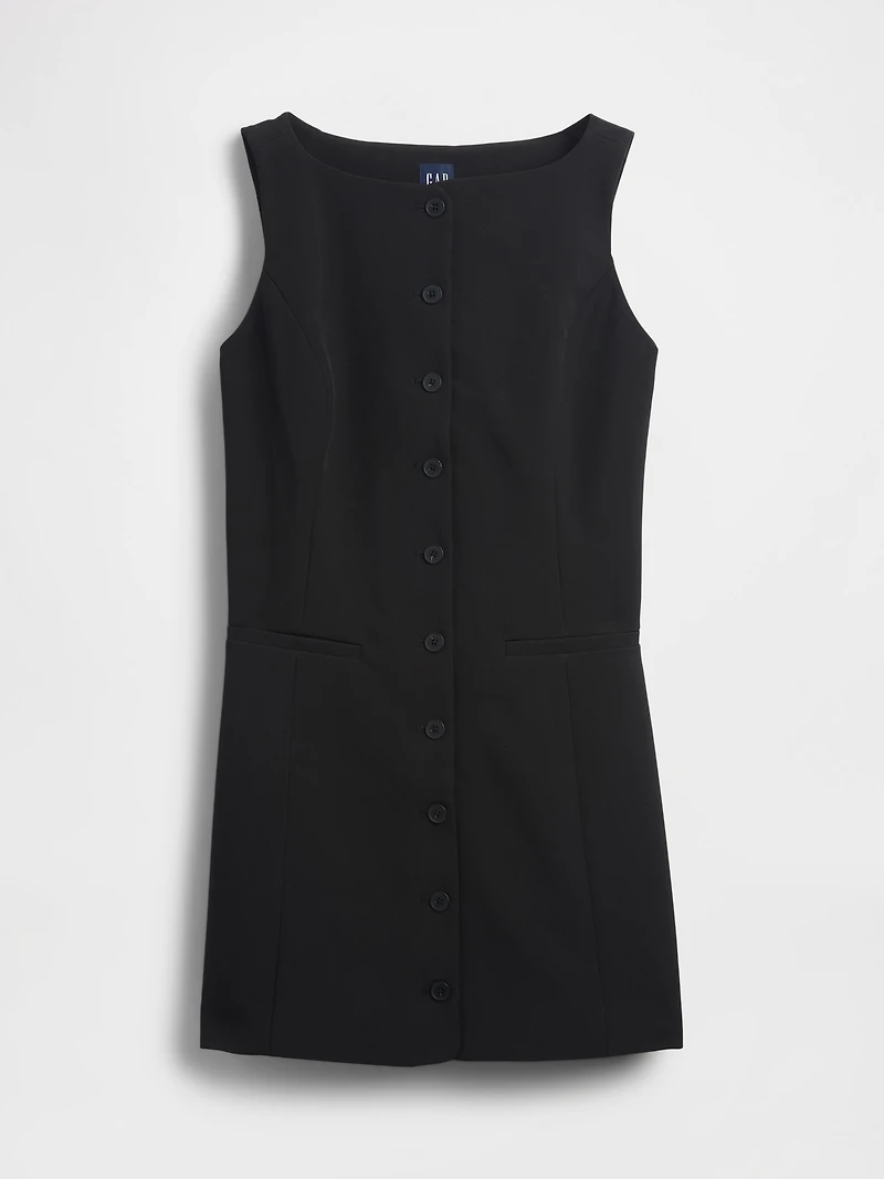 BiStretch Button-Front Mini Dress
