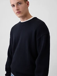 Relaxed Crewneck Crop Sweater