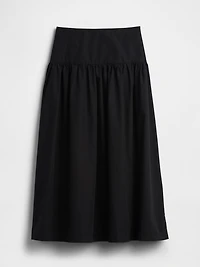 Poplin Drop-Waist Maxi Skirt