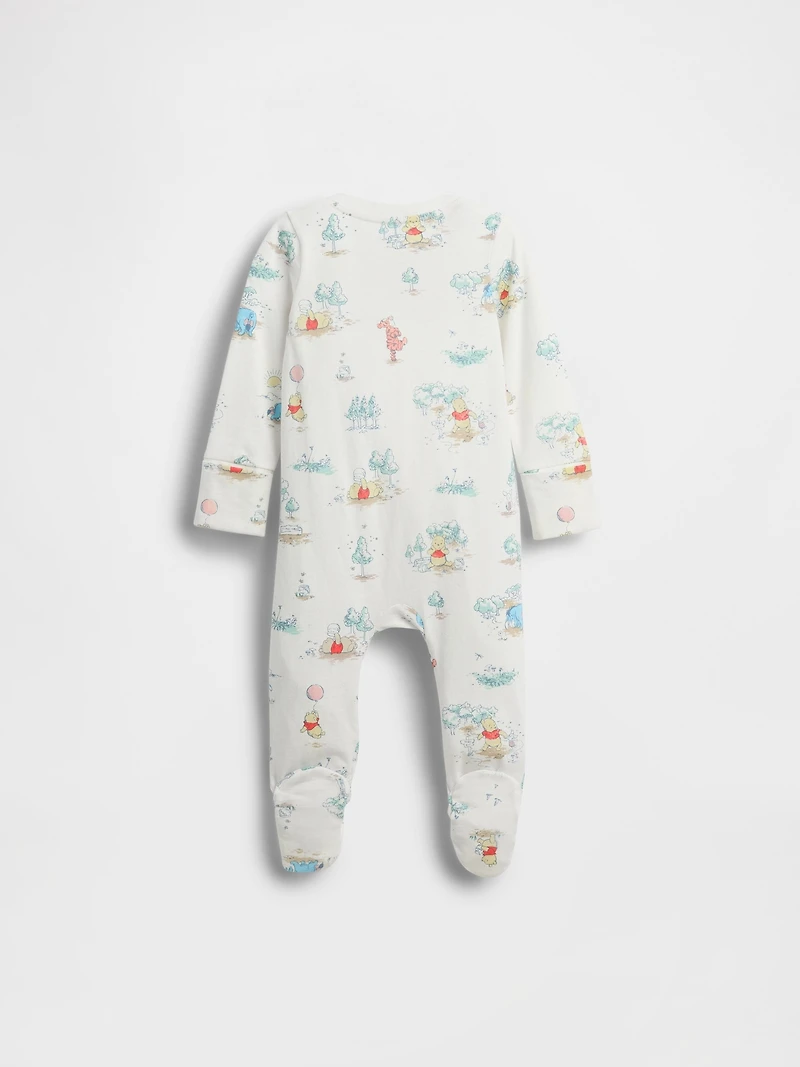 Baby Winnie The Pooh Organic Cotton Footed One-Piece