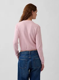 100% Cotton Relaxed Crop Cardigan Sweater