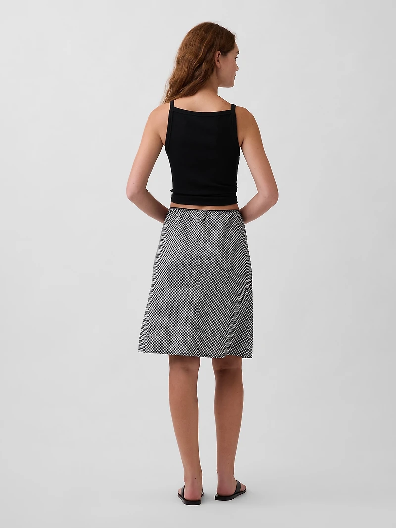 Linen-Blend Bias-Cut Skirt