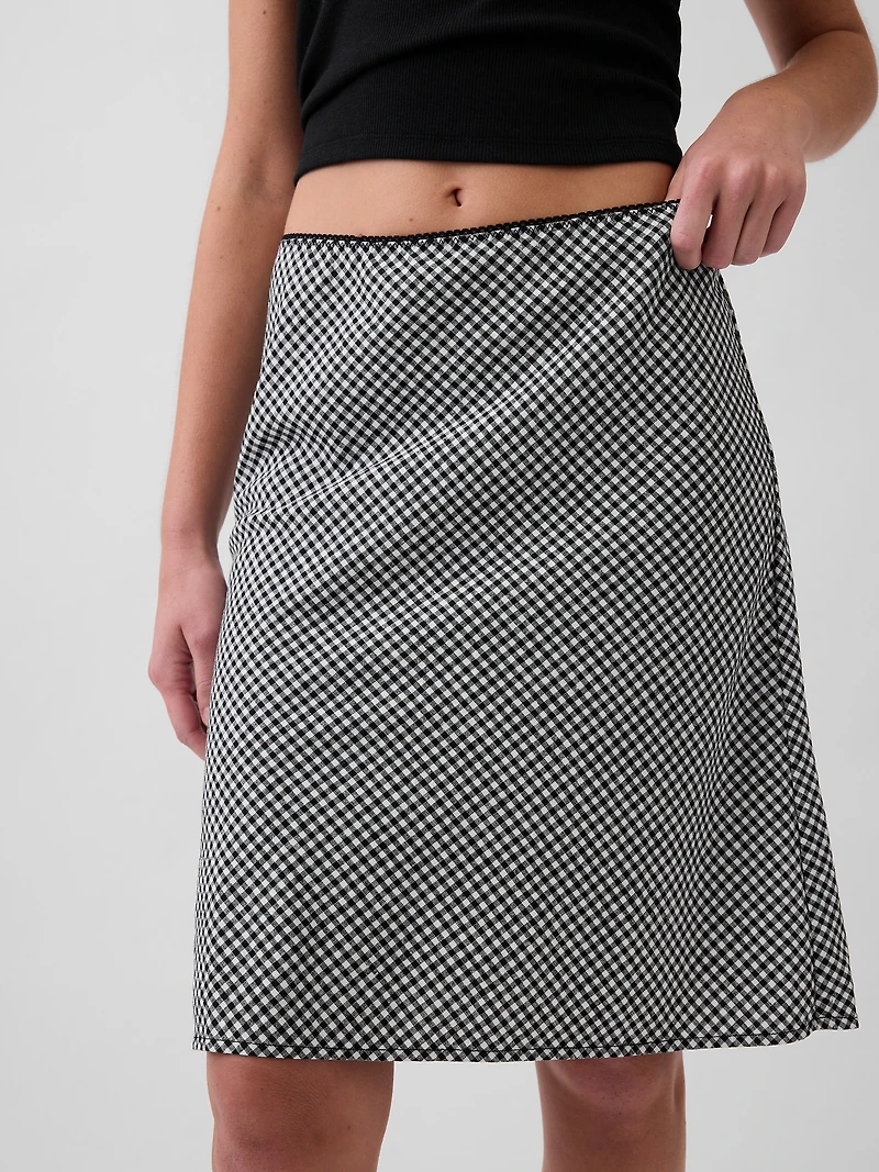 Linen-Blend Bias-Cut Skirt