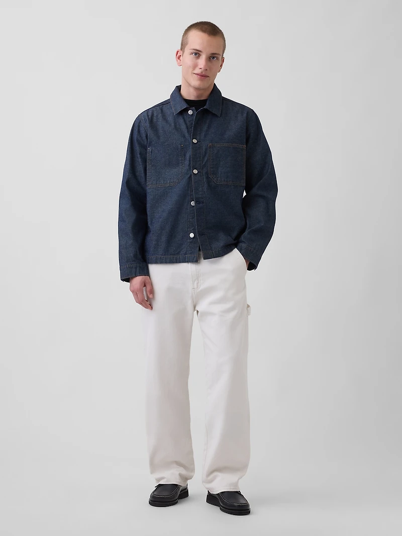 Canvas Denim Relaxed Shirt Jacket