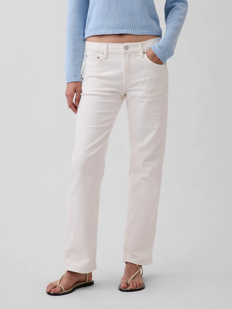 Mid Rise Relaxed Straight Jeans