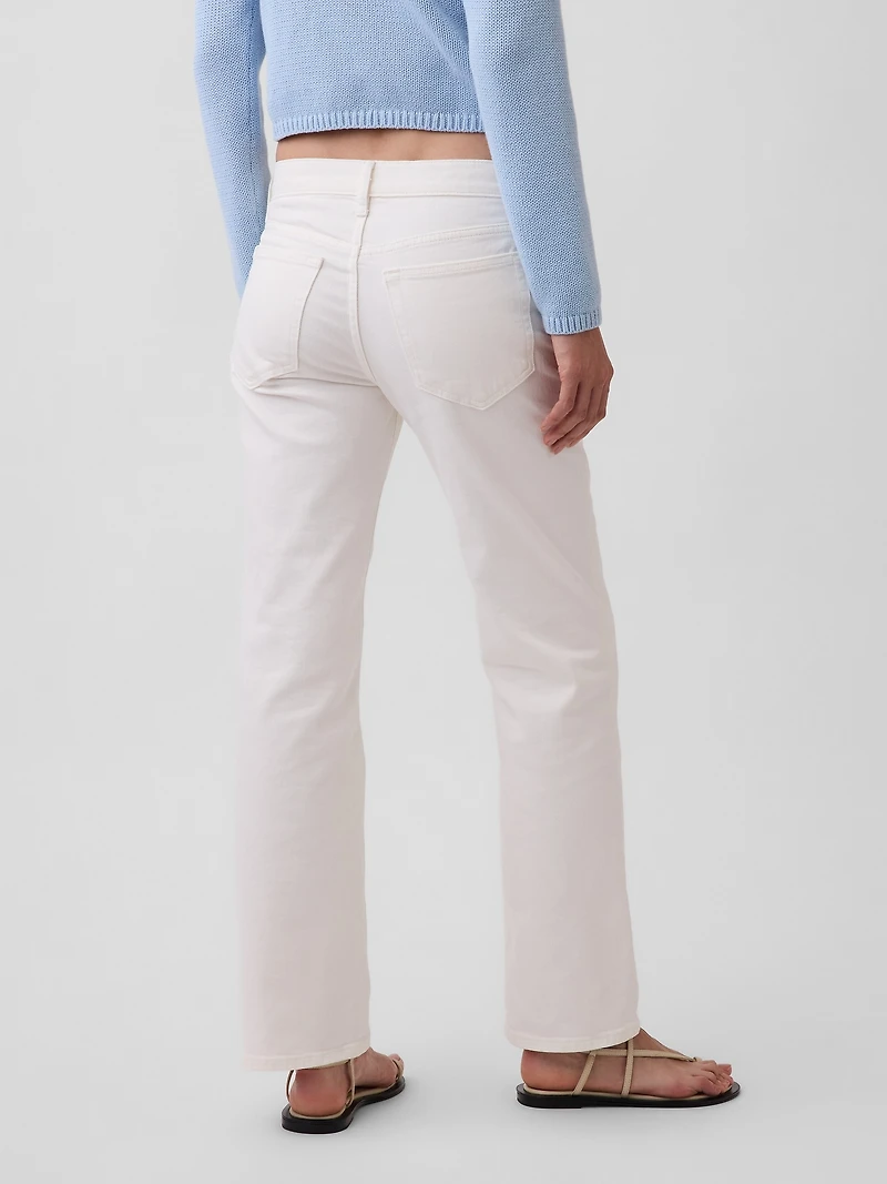 Mid Rise Relaxed Straight Jeans