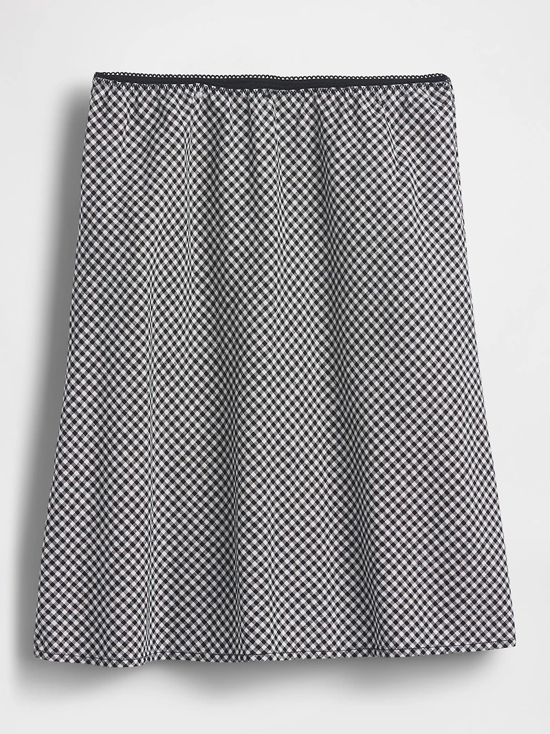 Linen-Blend Bias-Cut Skirt