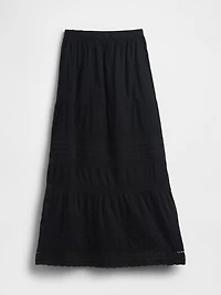 Lace-Trim Maxi Skirt