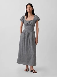 Linen-Blend Drop-Waist Maxi Dress
