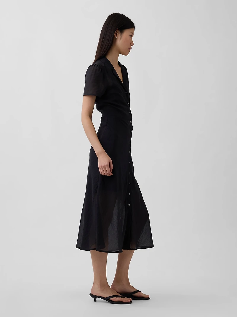 Sheer Midi Shirtdress