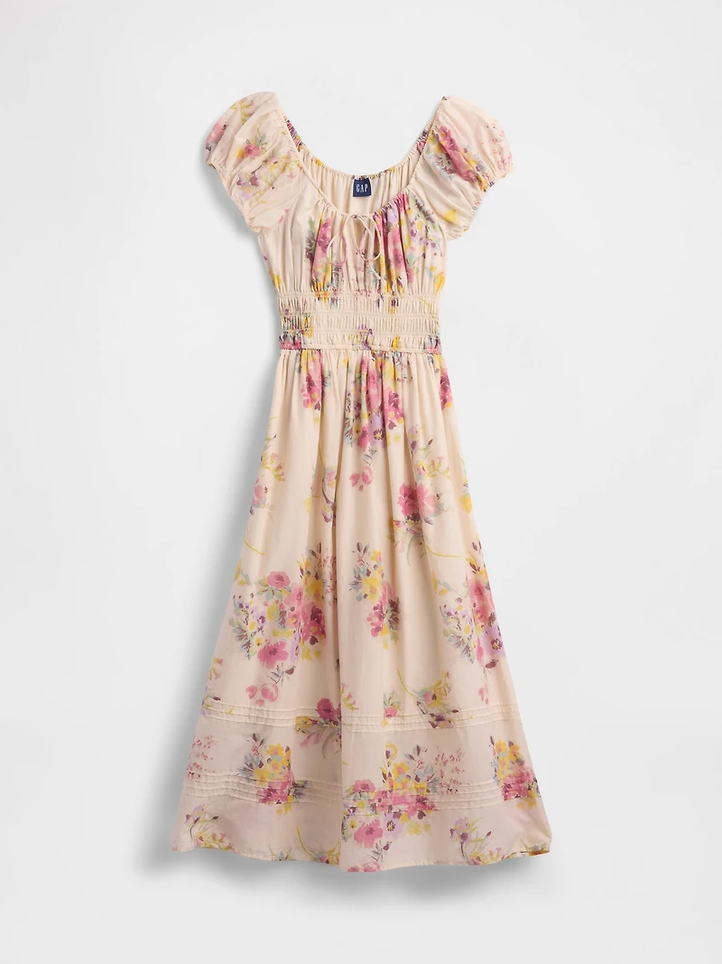 Voile Smocked Waist Maxi Dress