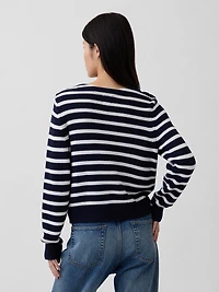 100% Cotton Relaxed Boatneck Sweater