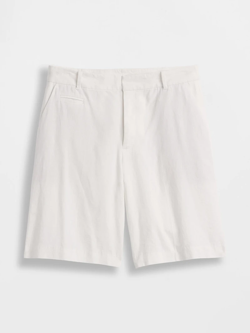 9" Low Rise Linen-Blend Trouser Shorts
