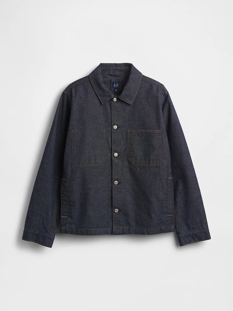Canvas Denim Relaxed Shirt Jacket