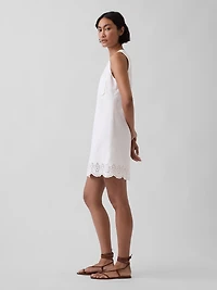 Eyelet Hem Mini Shift Dress