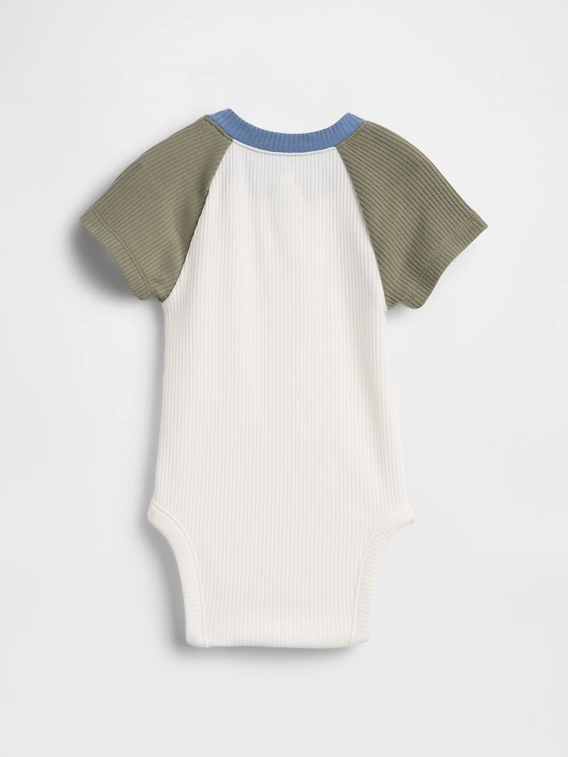 Cache-couche à manches raglan finement côtelé Premiers essentiels pour Bébé