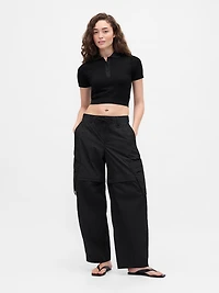 × BÉIS Seamless Crop Polo Shirt